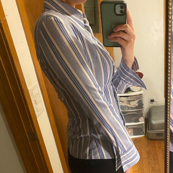 Fendi Vintage Striped Button Down Blouse - Picture 2 of 6